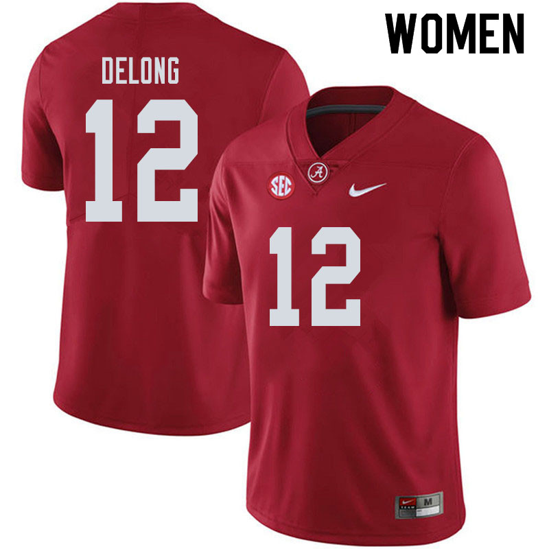 Women #12 Skyler DeLong Alabama Crimson Tide College Football Jerseys Sale-Crimson